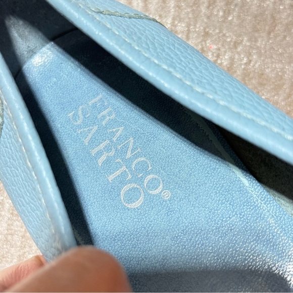 Franco Sarto Light Blue Loafers Drivers Womens Shoes Size 7.5M Leather Slip On - Picture 2 of 8